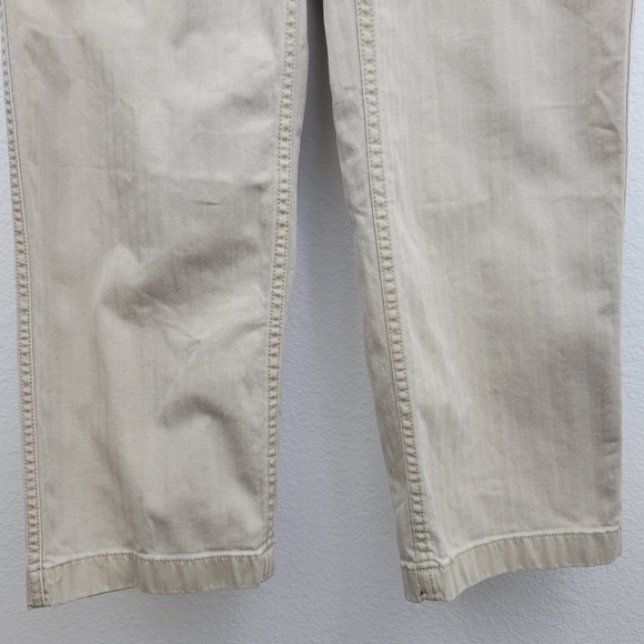 Lands' End Tan Mid Rise Straight Leg Pants With Stripe Detail Size 10 - Picture 4 of 10